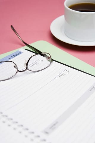 Appointment Book and Eyeglasses